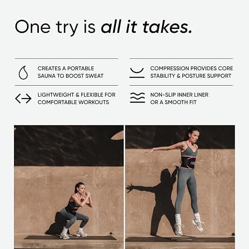 Sports Research Sweet Sweat Waist Trimmer (Core Series) - Premium Sweat Enhancing Fitness Band for Women & Men thumbnail 4