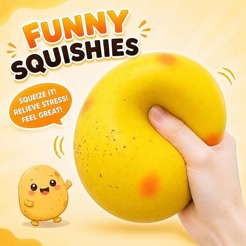 Jumbo Potato Squishy, 5in Soft Slow Rising Vegetable Squeeze Toys Gift | Sensory Fidget Toys for Anxiety Relief,Realistic Food Squishies Stress Balls for Party Favors,Office Decor,Classroom Prizes thumbnail 6