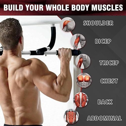 TOPOKO Upgrade Pull Up Bar for Doorway - Max Capacity 440 lbs, Portable Upper Body Workout Bar for Strength Training thumbnail 5