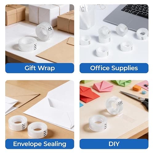 M&G 12 Rolls Clear Tape, Transparent Tape Refills, 1 inch Core for Gift Wrapping, Home, School Office Supplies, 0.7inch, 28 Yards thumbnail 7