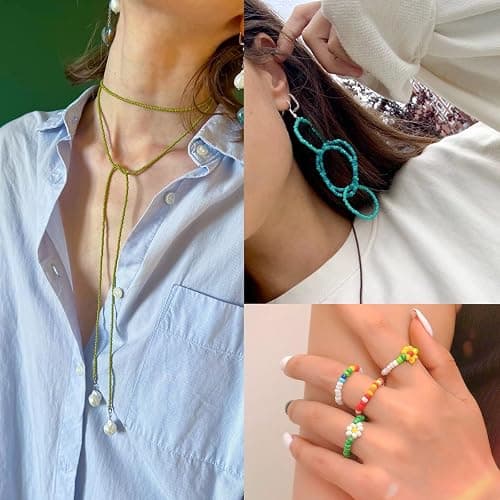 JHWELRG 12000+ Matte Perlen für Armbänder Selber Machen,Mit Mini-Glasperlen,Holzperlen,Buchstaben Beads & Zubehör,Geschenk für Erwachsene & Kinder DIY Schmuck Freundschaftsarmbänder & DIY Basteln thumbnail 6