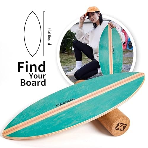 XCMAN Surf Balance Board Trainer with Roller Wooden Exercise Balancing Stability Trainer - Non Slip Surface for Adults Kids|Balance Board for Surfing,Snowboarding,Skateboarding,Hockey,Yoga Training thumbnail 2