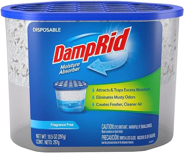 DampRid Fragrance Free Disposable Moisture Absorber - 10.5 oz. Each - 3 Pack – Attracts & Traps Excess Moisture, Eliminates Musty Odors, Creates Fresher, Cleaner Air White thumbnail 2