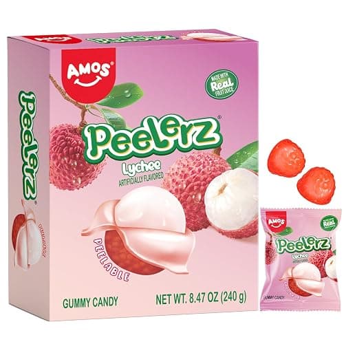 AMOS 4D Vegan Gummy Blocks Candy – Assorted Fruit Flavors, Made with Real Juice, Fun-to-Build Edible Blocks, Fat-Free, 8.47oz (240g) (8.47oz Lychee - Pack of 1) - Image 1