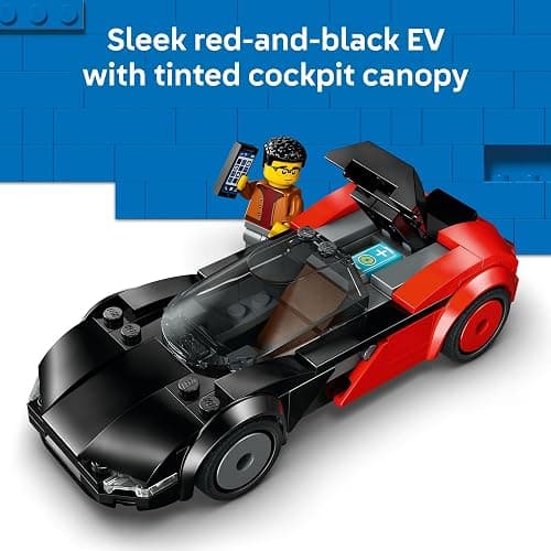 LEGO City EV Supercar Building Toy for Kids - Pretend Play Set for Boys & Girls, Ages 5+ - Sports Car Toy W/Driver Minifigure - Gift Idea for Birthdays - 60486 thumbnail 3