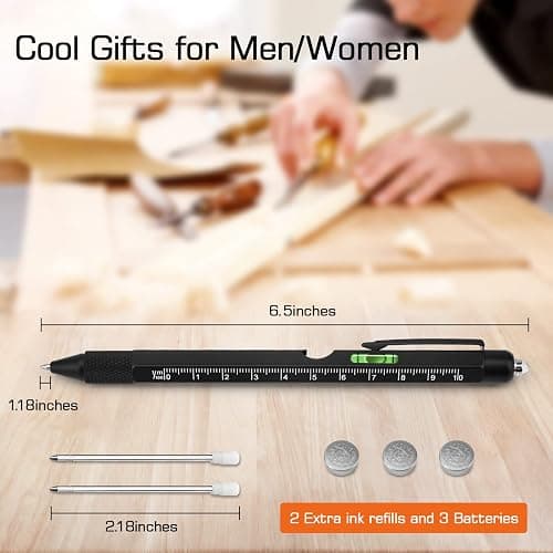 Easter Gifts for Men, Mens Easter Basket Stuffers, Fathers Day Dad Gifts from Daughter Son Wife, 9 in 1 Multitool Pen, Cool Tools Gadgets Birthday Stocking Stuffers for Husband Him Adult Dad thumbnail 3