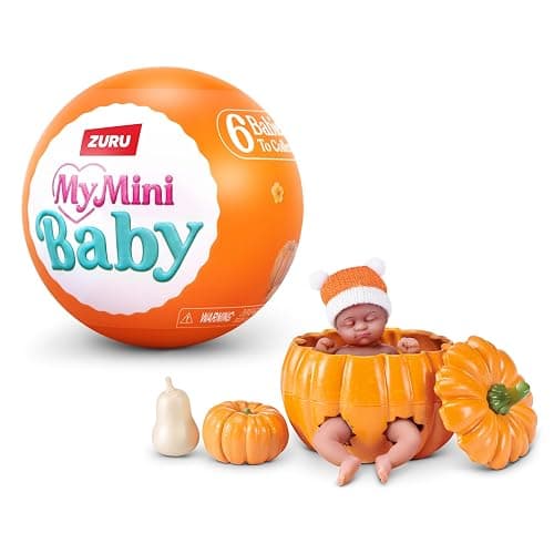 My Mini Pumpkin Patch Series 1 By ZURU | 1 of 6 limited-edition fall babies; ultra-realistic soft skin; cozy swaddle + themed accessory; collect all 6; ages 5+ - Image 1