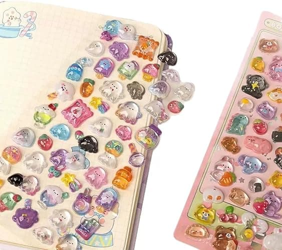 3D Cute Mini Puffy Stickers,10 Sheets 500+Kawaii Air Decorative Stickers HEYFUMMAI for Phone Case Or DIY Planners Notebooks Scrapbooks Handbooks Decoration ﻿ thumbnail 6