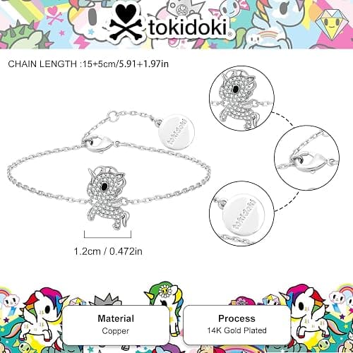 Tokidoki Unicorno 14K Gold Plated Necklace Bracelet Earring Official Licensed Jewelry Trendy Accessory Cubic Zirconia Necklace Bracelet Earring Gift for Women thumbnail 2