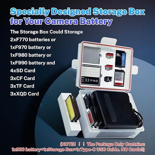 10800mAh Replacement Battery for Sony NP-F970 NP-F980 NP-F960 NP-F950 NP-F930 NP-F550 NP-F570 NP-F750 Batteries, for Sony Handycams, Field Monitor, Video Light with battery Memory Card Organizer thumbnail 5