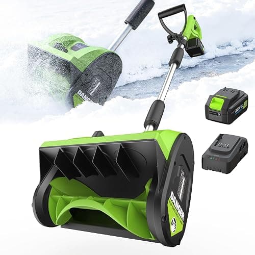 STEELITE 21V Cordless Snow Shovel, 12" Electric Snow Shovel with Directional Plate, 4.0Ah Battery & Charger, 20FT Throw Distance, 300lbs/min Snow Removal, Lightweight 9.9lb for Driveway & Steps - Image 1