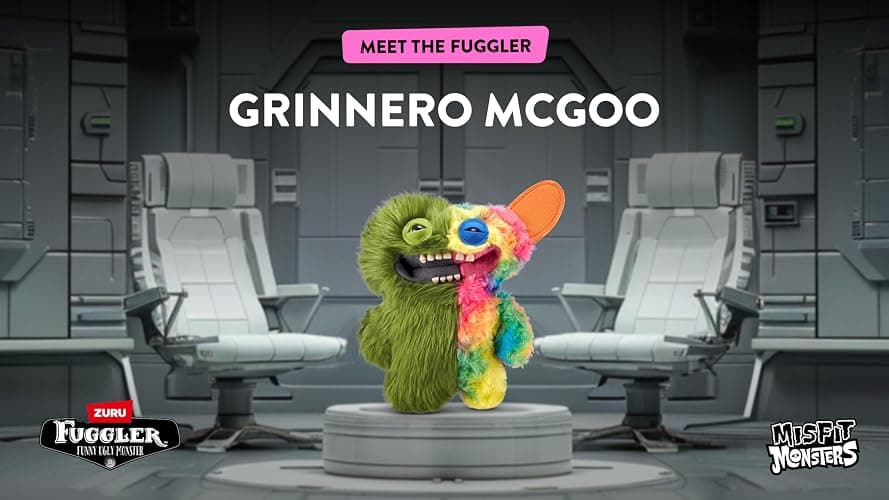 Fuggler ZURU Misfit Monsters 9" Series 1 Funny Ugly Monster Plush Toy (Grinnero McGoo - Green & Multi) thumbnail 6