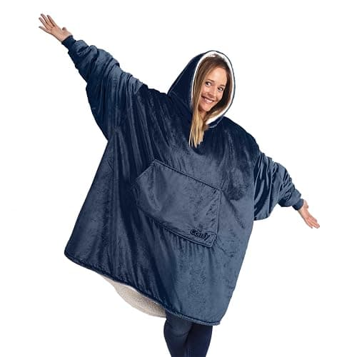 THE COMFY Original | Sherpa Lined Microfiber Fleece Wearable Blanket, Oversized Design with Hood and Pocket from Shark Tank - Image 1