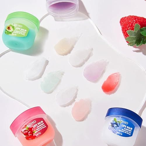 8-Pack Fruit Flavor Lip Balm Set, Mini Lip Mask for Daily Moisture & Overnight Care Helps Soothe Dry Lips thumbnail 9