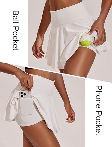 PINSPARK Womens Tennis Skirt Pleated Athletic Skirts with Pockets Shorts High Waisted Golf Skort for Workout Pickleball thumbnail 4