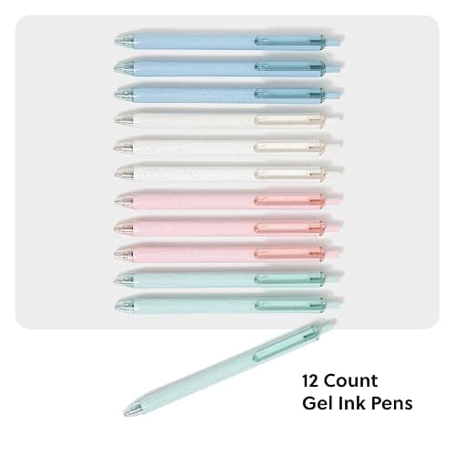 U Brands U-Eco Recycled Gel Click Pens, Set of 12, Pastel Speckle, Medium (0.7 mm) Point, Black Ink thumbnail 3