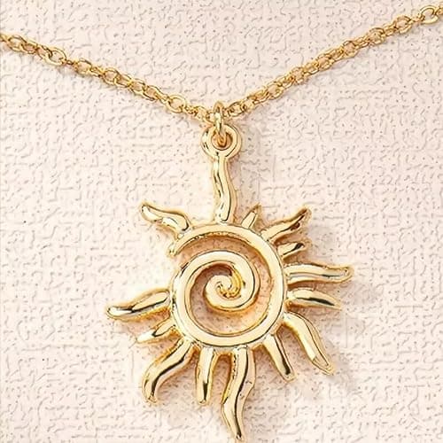 Rapunzel Sun Necklace for Women Tangled Necklace Gold Sun Necklace Opal Pendant Neckalce Healing Crystal Necklace Christmas Trendy Jewelry thumbnail 3