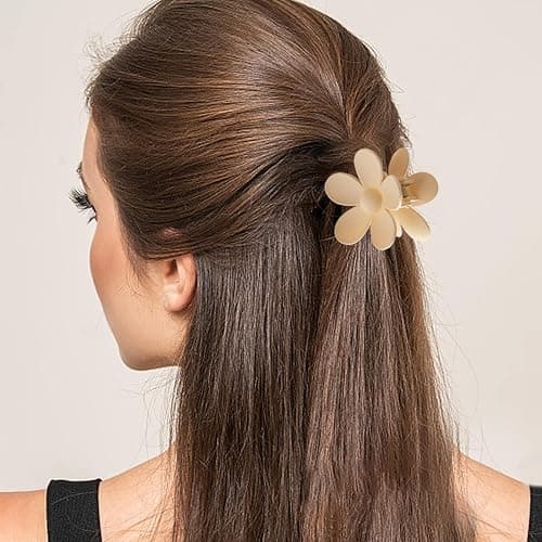 8PCS Hair Clips for Women, Flower Claw Clips for Thick Hair, Non-Slip Hair Accessories with Multi-Styles, Neutral Colors Hair Claw Clips and Variety Pack, Ideal for Girls thumbnail 3