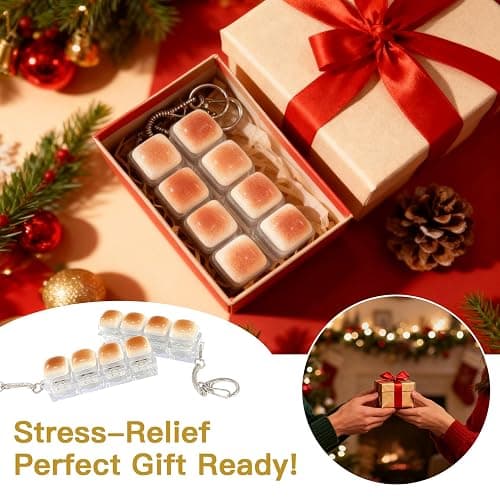 2 Pack Caramel Bread Keyboard Fidget Toy – Crisp Sound,Stress Relief Fidget Clicker Keychain,Quiet Anxiety Toys for Adults at Work, Travel, Home – Anxiety Relief & Focus Boost (Caramel Bread) thumbnail 7