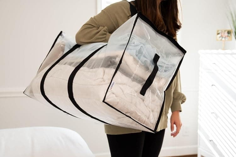 CLEARSPACE Large Moving Boxes & Storage Bags – Oversized Packing Bags with Backpack Straps, Zippers & Handles – Heavy-Duty for College Dorm, Christmas Decorations, 6 Pack thumbnail 7