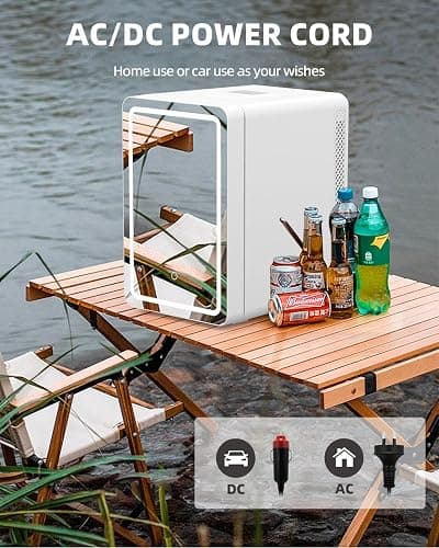 Kikihuose 20L Skincare Fridge with Mirror & LED Lighting, 3-Mode Dimmable, Cooler & Warmer with Drip Tray for Makeup, Cosmetic, Beauty, Mini Beauty Fridge for Bedroom, Vanity, Car & Home Use thumbnail 8