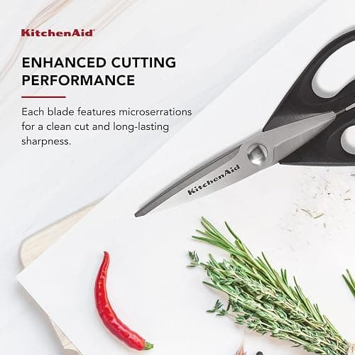 KitchenAid All Purpose Kitchen Shears with Protective Sheath Durable Stainless Steel Scissors, Dishwasher Safe, Soft Grip Comfort Handle, 8.72 Inch, Black thumbnail 8