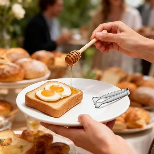 6 Pcs Mini Serving Tongs, 4.3 Inch Heart-Shaped Small Ice Tongs, Food Grade Stainless Steel Silver Tongs for Sugar Cube, Appetizers, Dessert, Tea Party, Home Kitchen, Coffee Bars, Dishwasher Safe thumbnail 8