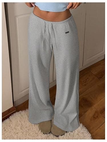 SOLY HUX Women's Drawstring Sweatpants Low Rise Baggy Wide Leg Pants with Pockets thumbnail 5