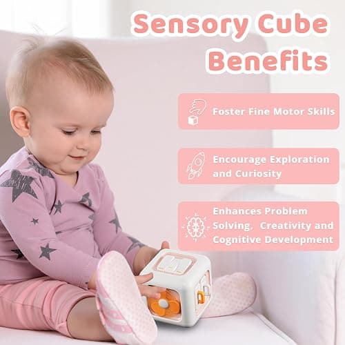 SOCBTNSO Busy Cube, Toys for 1 Year Old Girl Gifts, Montessori for Baby Girl, Travel Sensory Toys for Toddlers 1-3, Learning Fine Motor Skills| 1st Birthday Girl Gifts 12 Months thumbnail 7