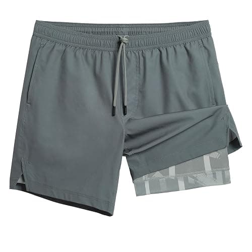 maamgic Gym Shorts for Men 7 inch Inseam with Liner Stretch 2 in 1 Workout Shorts Men Quick Dry Athletic Running Shorts - Image 1