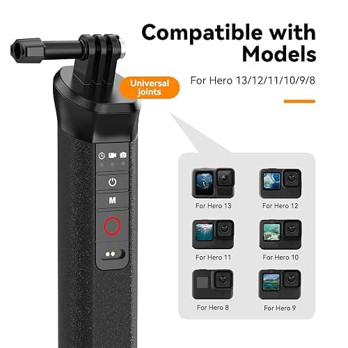 TELESIN Floating Selfie Stick Hand Grip Waterproof Handle with Bluetooth Remote for GoPro Hero 13 12 11 10 9 8 Handle Mount Accessories for Action Camera thumbnail 3