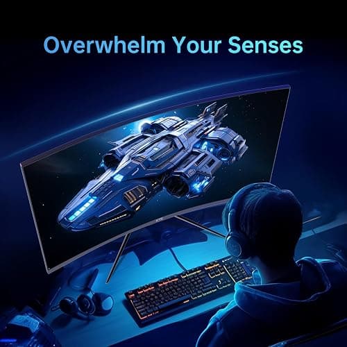 KTC 32 Inch Curved Gaming Monitor, Full HD 1080P@240Hz Monitor, VA 1500R, 1ms, Adaptive Sync, HDR10, HDMI 2.0 / DP1.4, 125% sRGB, VESA, Compatible with Desktop, Laptop, PS5, Xbox, Switch and More thumbnail 3