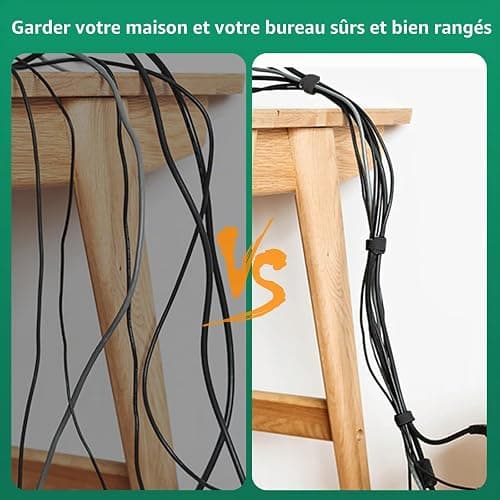 Samulee 157 Cable Management avec 5 Supports de Câble en Silicone, 15 Clips de Cable Autocollants, 100 Serre-câble, 20 Serre-câbles Autocollants, 17 Serre-câbles Auto-agrippants thumbnail 6