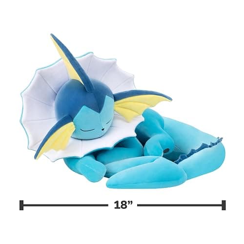 Pokemon Vaporeon Sleeping Plush - 18-Inch Premium Plush in Sleeping Pose thumbnail 3