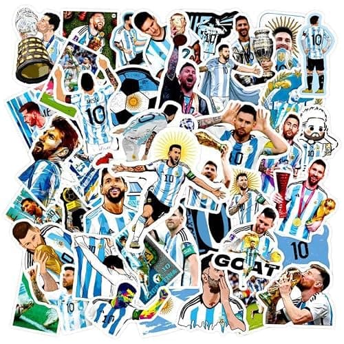 50PCS Soccer Player Messi Sticker for Fans, Vinyl Waterproof Laptop Water Bottle Stickers for Aldults Boys Girls Teens Cool Soccer Sport - Image 1