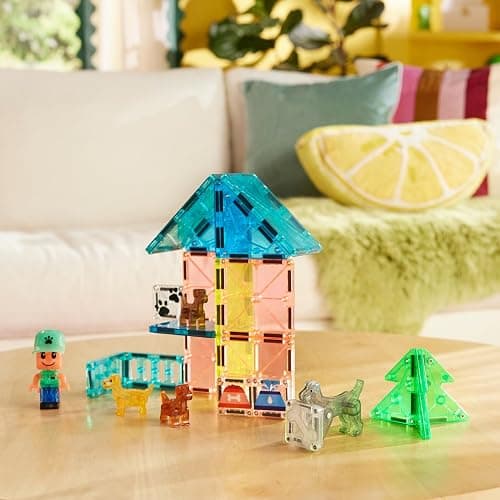 MAGNA-TILES Puppy Park 27-Piece Magnetic Construction Set, The Original Magnetic Building Brand thumbnail 2