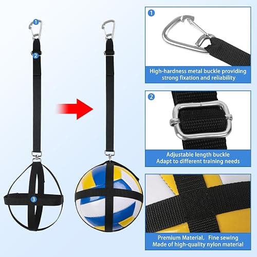 AzReference Volleyball Spike Trainer -Solo Serve Trainer-Volleyball Attack Trainer-Training System Improves Serving, Jumping, Arm Swing Mechanics and Spiking Power thumbnail 5