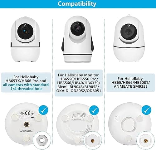 Tripod Baby Monitor Mount for HelloBaby HB65/HB40/HB6550/HB6560/HB66/HB6339/HB6550 Pro, ANMEATE SM935E, Flexible Baby Camera Mount Attach Your Camera Wherever You Want thumbnail 2