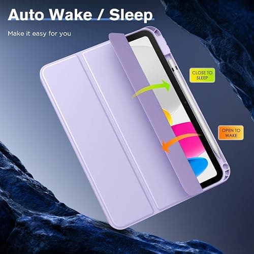 MoKo for iPad (A16) 11th Generation 2025 11-inch/10th Generation 10th 2022 10.9 inch Case with Pencil Holder, Smart Trifold iPad Case with Soft TPU Back Stand Cover, Auto Wake/Sleep, Taro Purple thumbnail 6