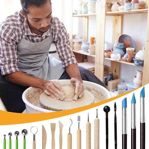 Leyclub 29 PCS Clay Tool, Clay Sculpting Tools Kit, Pottery Tools Can be Used for Stippling, Carving, Molding, and Shaping Clay Crafts, for Beginners, Hobbyists, Artists thumbnail 7