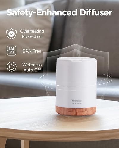 InnoGear Aromatherapy Diffuser & 8 Essential Oils Set, 300ml Premium 5-in-1 Ultrasonic Essential Oil Diffusers Scent Humidifier Aroma Diffuser Vaporizer Auto-Off Timer for Room Office Home, Yellow thumbnail 8