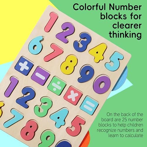 Montessori Math Board Toy - Double-Sided Finger Counting & Number Tracing Board Number Blocks, Wooden Math Manipulatives for Kids Ages 3-6, Preschool Classroom Homeschool Educational Games thumbnail 7
