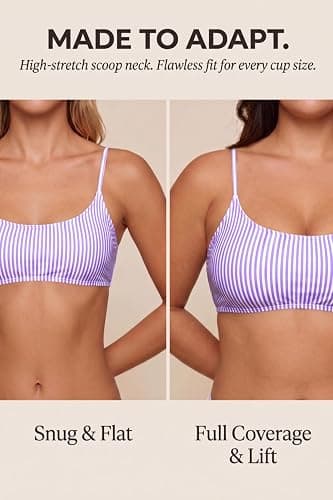 Daci Women's Scoop Neck 2 Piece Bikini Set | Drawstring Side-tie, Full Coverage, Adjustable Straps, Removable Pads, Full Lining, Swimming, Beach, Pool, Bathing Suit thumbnail 4