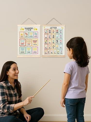 BitKan 12x16 Inches Number Educational Hanging Canvas Wall Art Poster - Classroom Wall Decor, Nursery Wall Decor, Numbers from 1 to 10 Poster Wall Art for Toddler Kids Room Playroom Classroom thumbnail 5