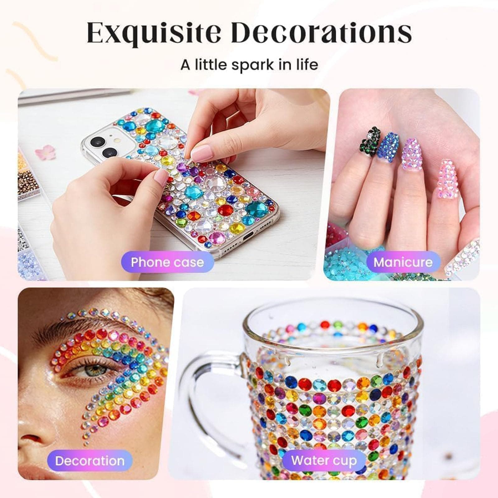 2026 New Bedazzling Kit 24/32/40 Colors, 3mm Flatback Resin Rhinestones for Crafts, Bedazzler with Glue for Nail Gems, DIY Shoes, 1 Colors=800 Pcs (24) thumbnail 4