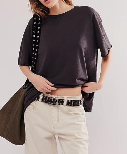 NUFIWI Women Y2K Short Sleeve Butterfly Tops Overzied Patchwork Cutout Back Tshirts Preppy Backless See Through Kawaii Shirts thumbnail 2