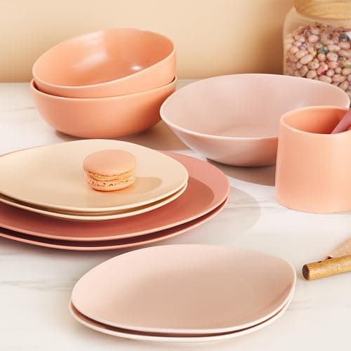 Stone Lain Delilah 8-inch Bowl 6-Piece Dish Set, Porcelain, Blush thumbnail 5