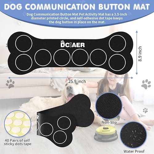 Dog Buttons for Communication,8 PCS 30s Recordable Voice Pet Training Button,with Training Manual Book+16 AAA Batteries+24 Scene Modes+1Dog Button Mat (Dog Buttons for Communication) thumbnail 6