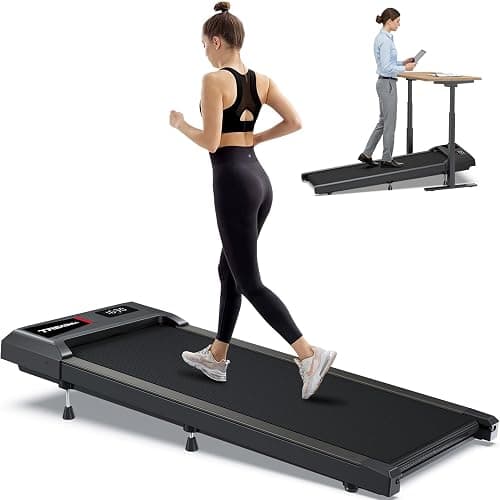 WELLFIT 10% Incline Walking Pads with Handle Bar for Home Office Apartment, Small Under Desk Treadmills with Hiking Climbing Mode for Efficient Fat-Burn, Works for APPs/Mute Remote, 360 LBS Capacity - Image 1