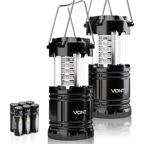 2 Pack LED Lantern Flashlights - Camping Lantern - Collapses - Suitable for: Hiking, Camping, Emergencies - Lightweight - Water Resistant - Image 1